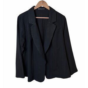 Fashion to Figure Black Open Front Blazer Jacket Women’s Size 1 Plus Career Wear